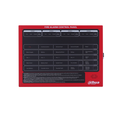 Dahua Conventional Fire Alarm Control Panel – 4 Zones (Red)